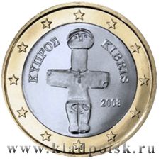 Монета 1 Евро Кипр 