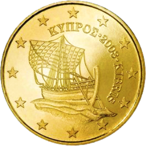 Монета 50 евроцентов Кипр