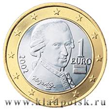 Монета 1 euro  Австрия